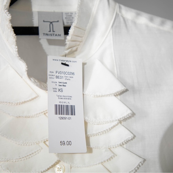 Stunning Ruffled Blouses XS – Available in White (NWT) and Purple (NWOT) - Picture 6 of 11